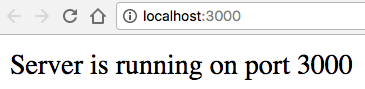 The web page result when navigating to http://localhost:3000