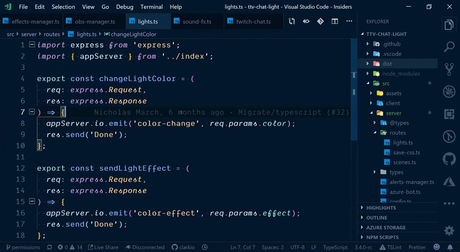 The result when cycling through VS Code color theme options